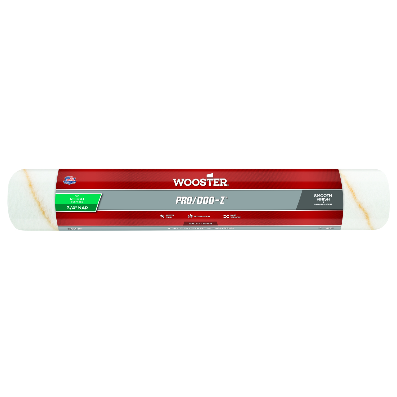 Wooster Pro/Doo-Z Woven Fabric 18 in. W X 3/4 in. Regular Paint Roller Cover 1 pk - Intensery