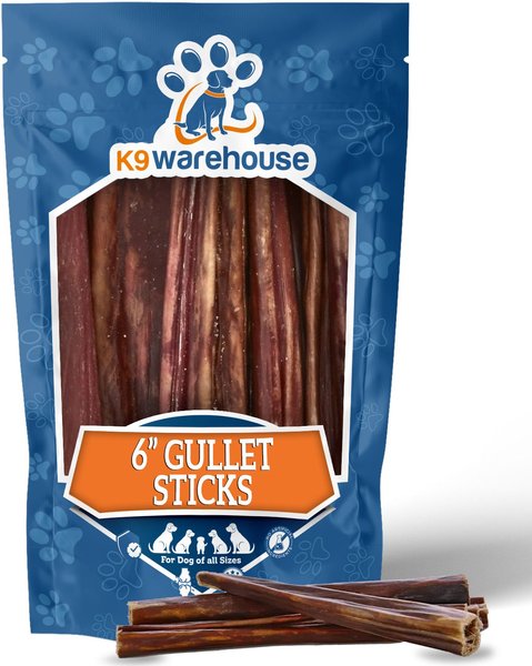 K9warehouse Gullet Sticks 6-inch Beef Flavored Dog Chews， 12 count - Intensery