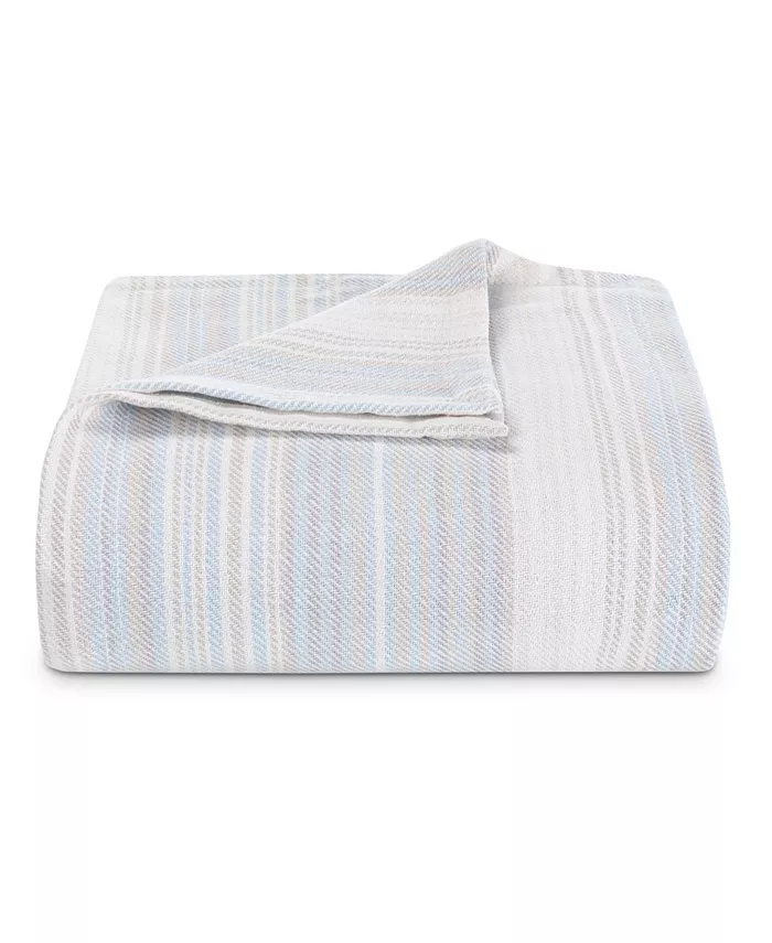 Tommy Bahama Home Tommy Bahama Sandy Shore Stripe Blanket， Full Queen - Intensery