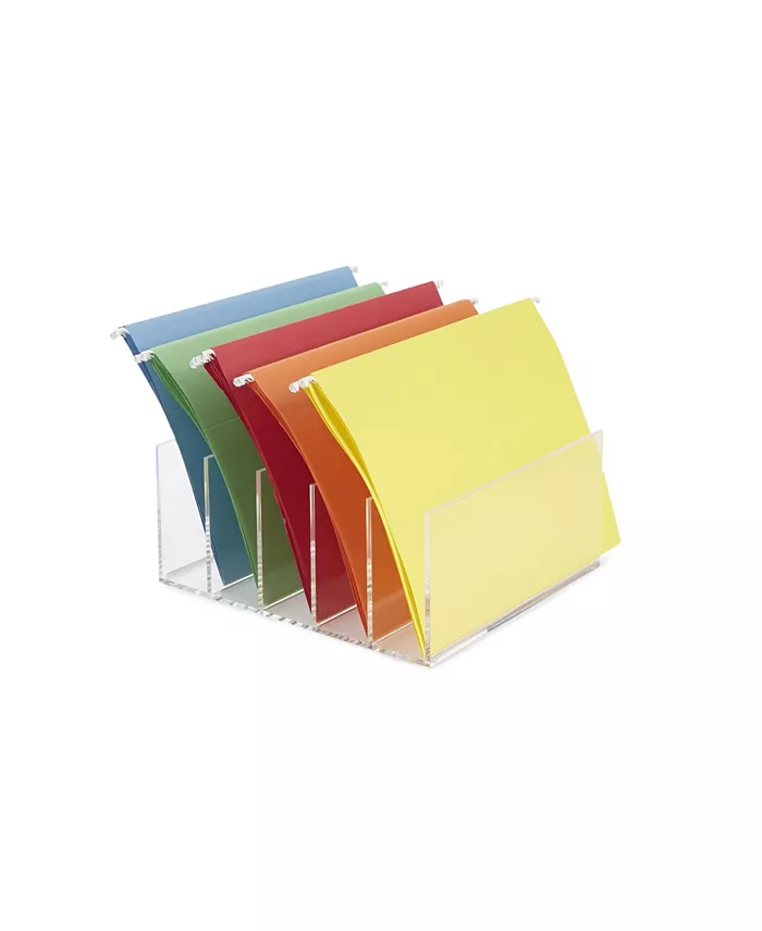 Mind Reader 5 Compartment Acrylic File Holder， File Folder Sorter - Intensery