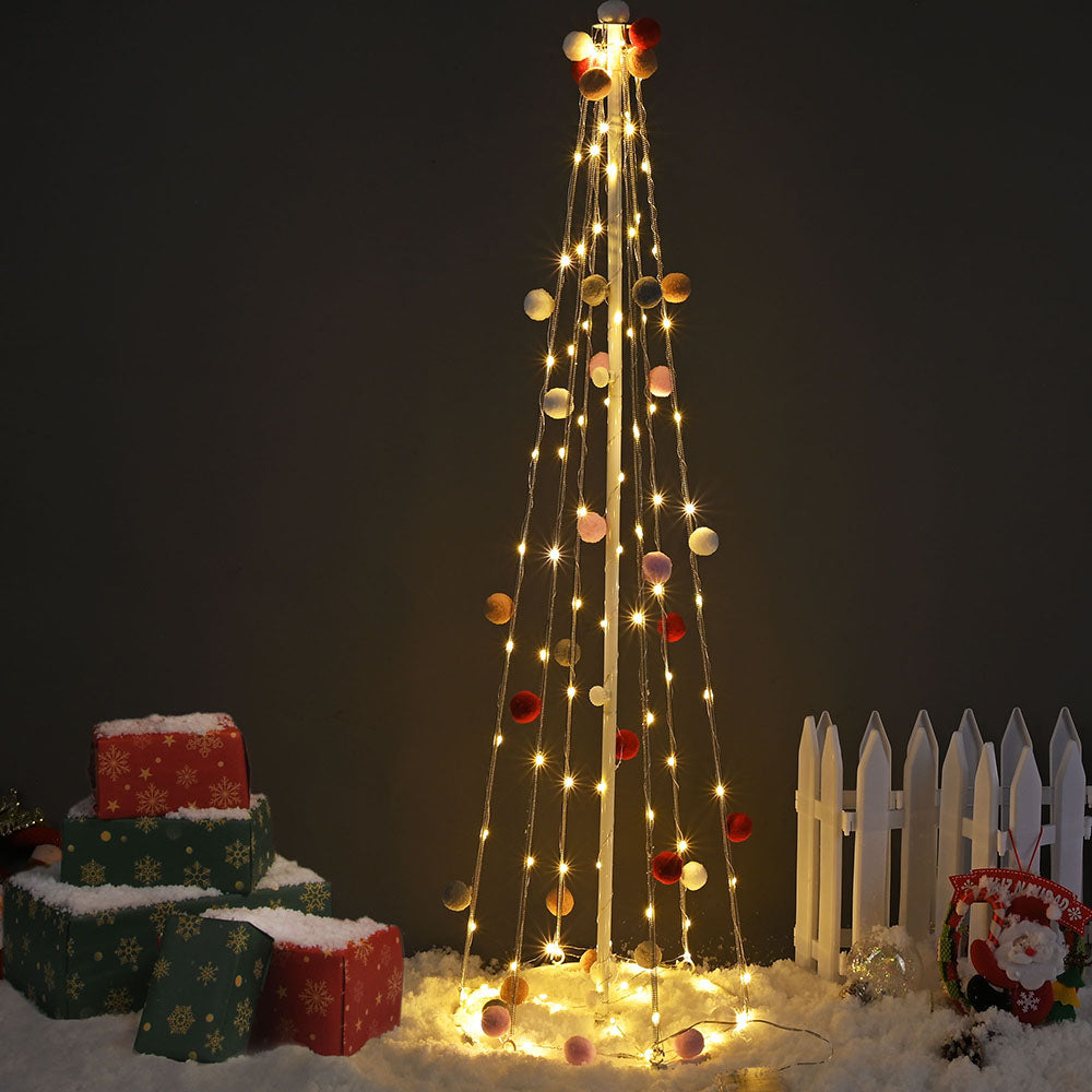 3ft Pre-lit Cone Christmas Tree Colorful Balls Battery Remote Control - Intensery