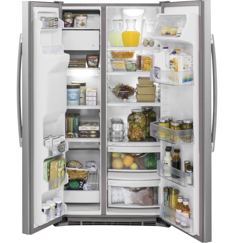 GE 21.9 Cu. Ft. Stainless Steel Counter-Depth Side-By-Side Refrigerator - Intensery
