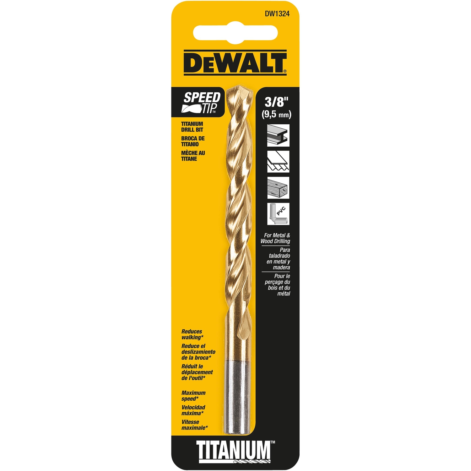 DeWalt 3/8 in. X 5 in. L High Speed Steel Split Point Drill Bit 1 pc - Intensery