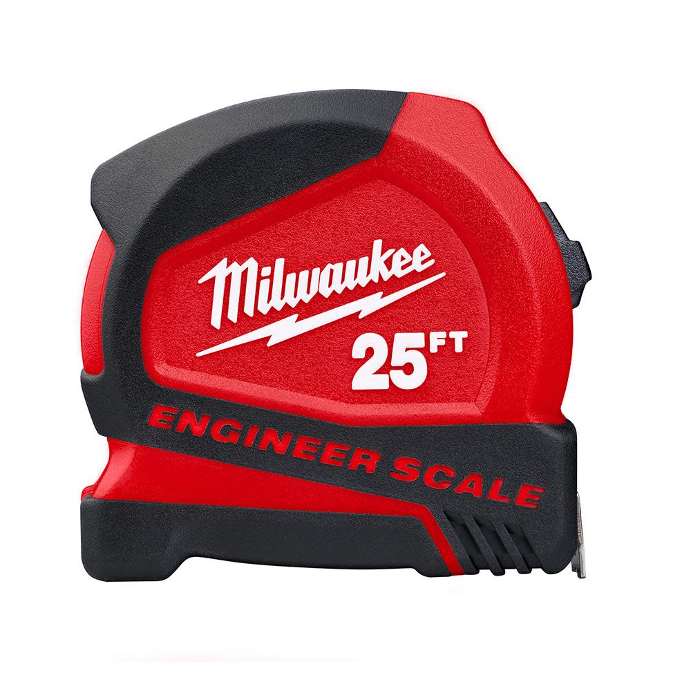 Milwaukee 25' Compact Tape Measure with Engineer Scale 48-22-6625E from Milwaukee - Intensery