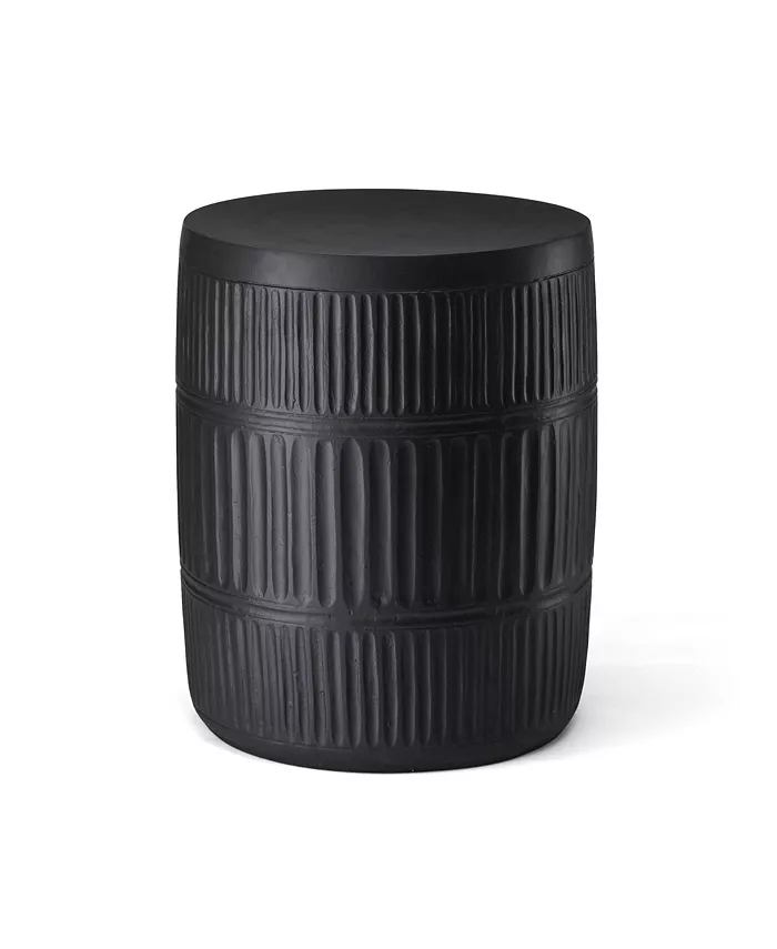 Glitzhome 18.5'' H Multi-Functional Magnesium Oxide Textured Garden Stool or Planter Stand or Accent Table - Intensery