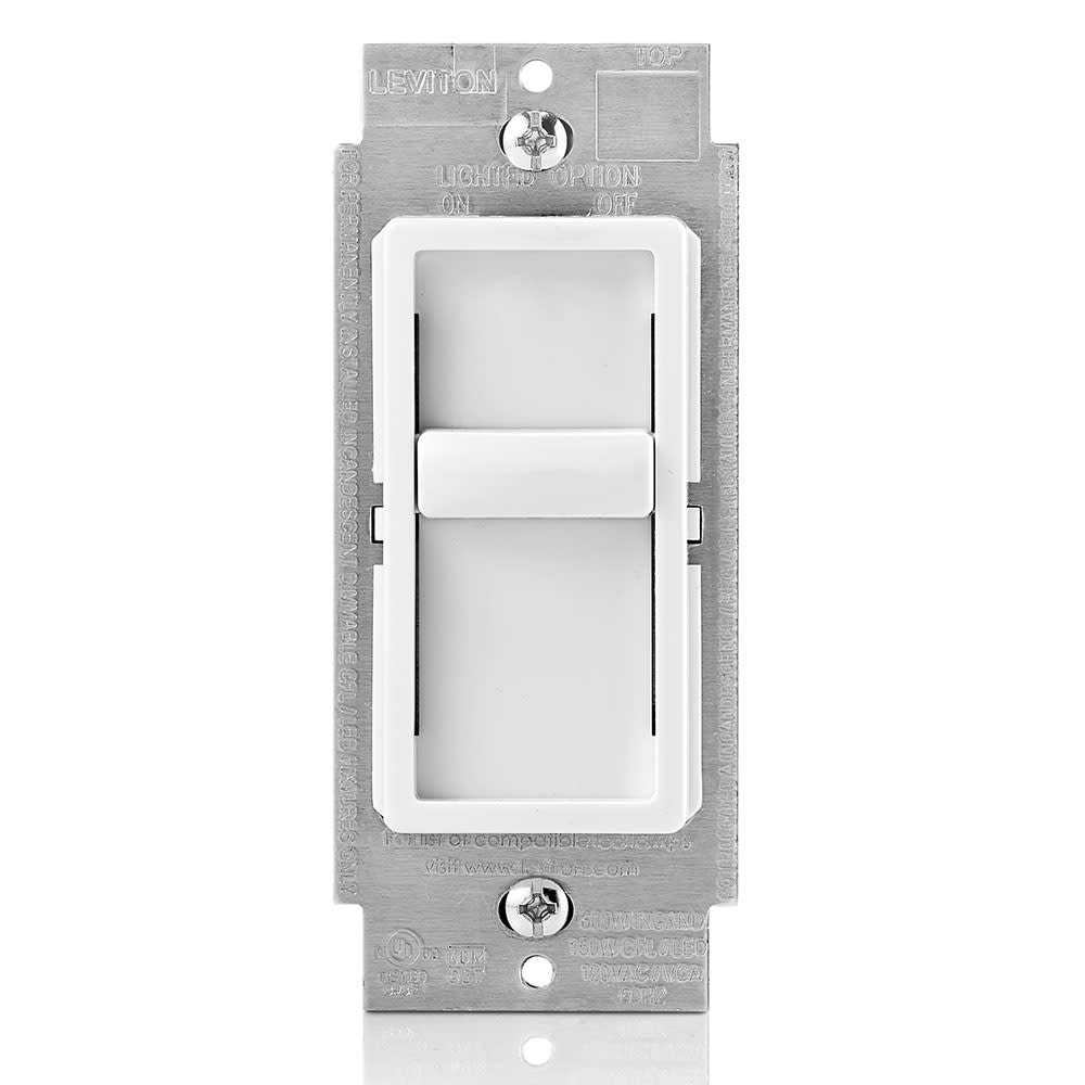 Leviton Dimmer Switch White Incandescent/Halogen 1 Pole Slide - Intensery