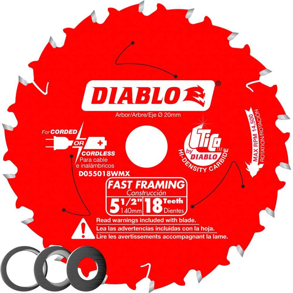 Diablo Circular Saw Blade 5 1/2 x 18 Tooth Fast Framing - Intensery