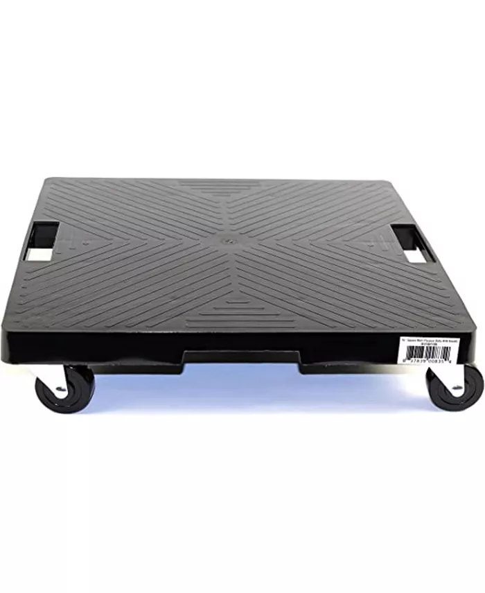 Devault 5-Wheeled Square Plant Caddy With Handles， Black， 16in - Intensery