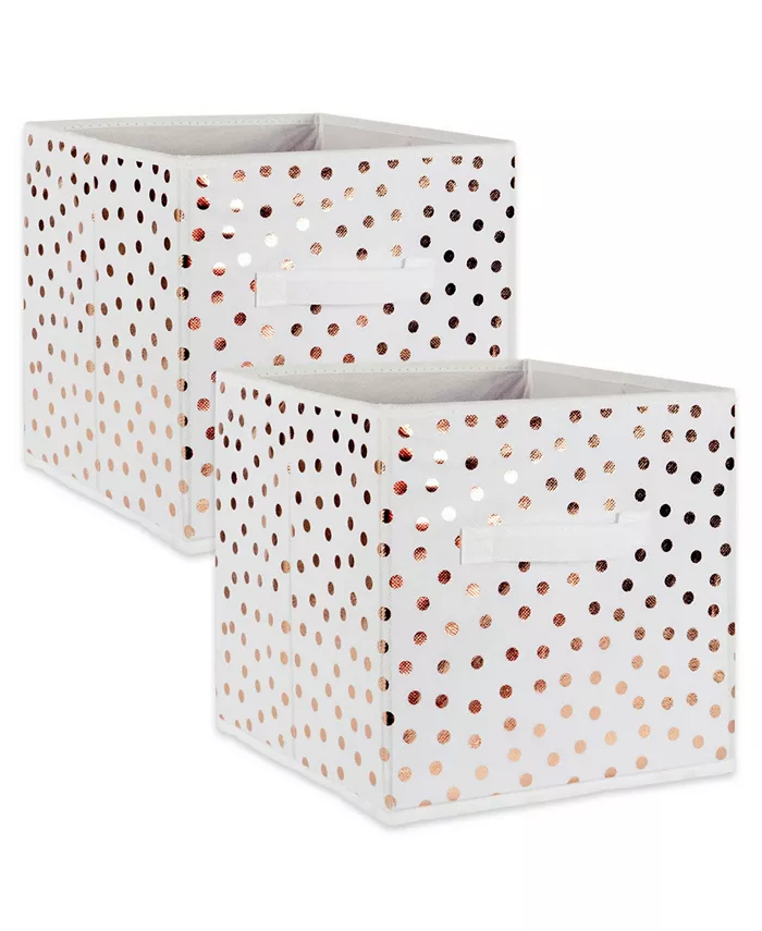 Design Imports Non-woven Polyester Cube Small Dots Set of 2 - Intensery