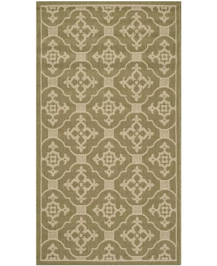 Safavieh Courtyard Green and Creme 8' x 11' Sisal Weave Outdoor Area Rug - Intensery