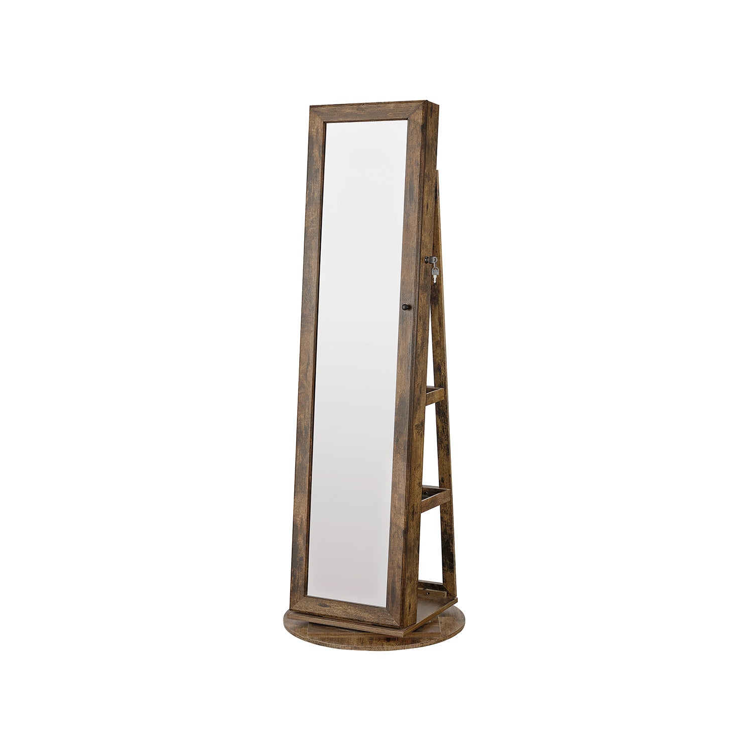 SONGMICS Lockable Jewelry Organizer with Full-Length MirrorRustic Brown - Intensery