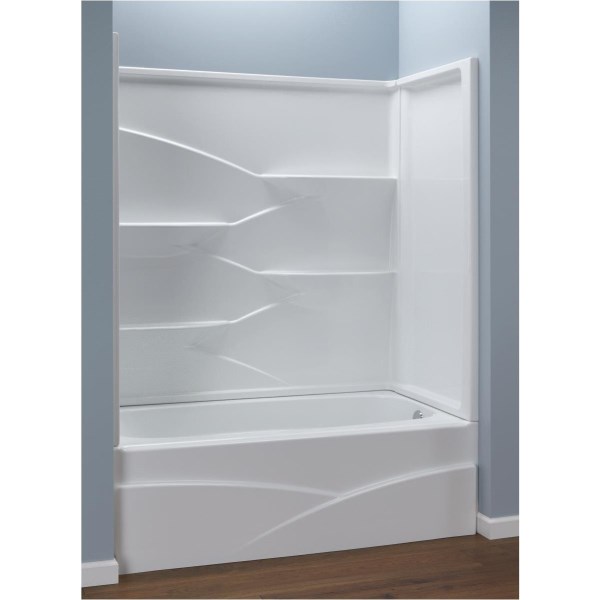 Delta Laurel 60 In. L x 32 In. W Right Drain Bathtub in White - Intensery
