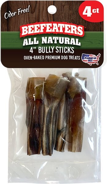 Beefeaters 4-in Dog Bully Sticks， 4 count - Intensery