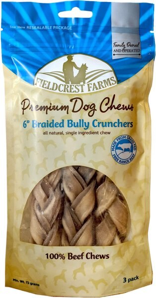 Fieldcrest Farms Premium Dog Chews Bully Crunchers 6\ - Intensery