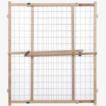 North States Wide Wire Mesh Pet Gate Wood  White (29.5