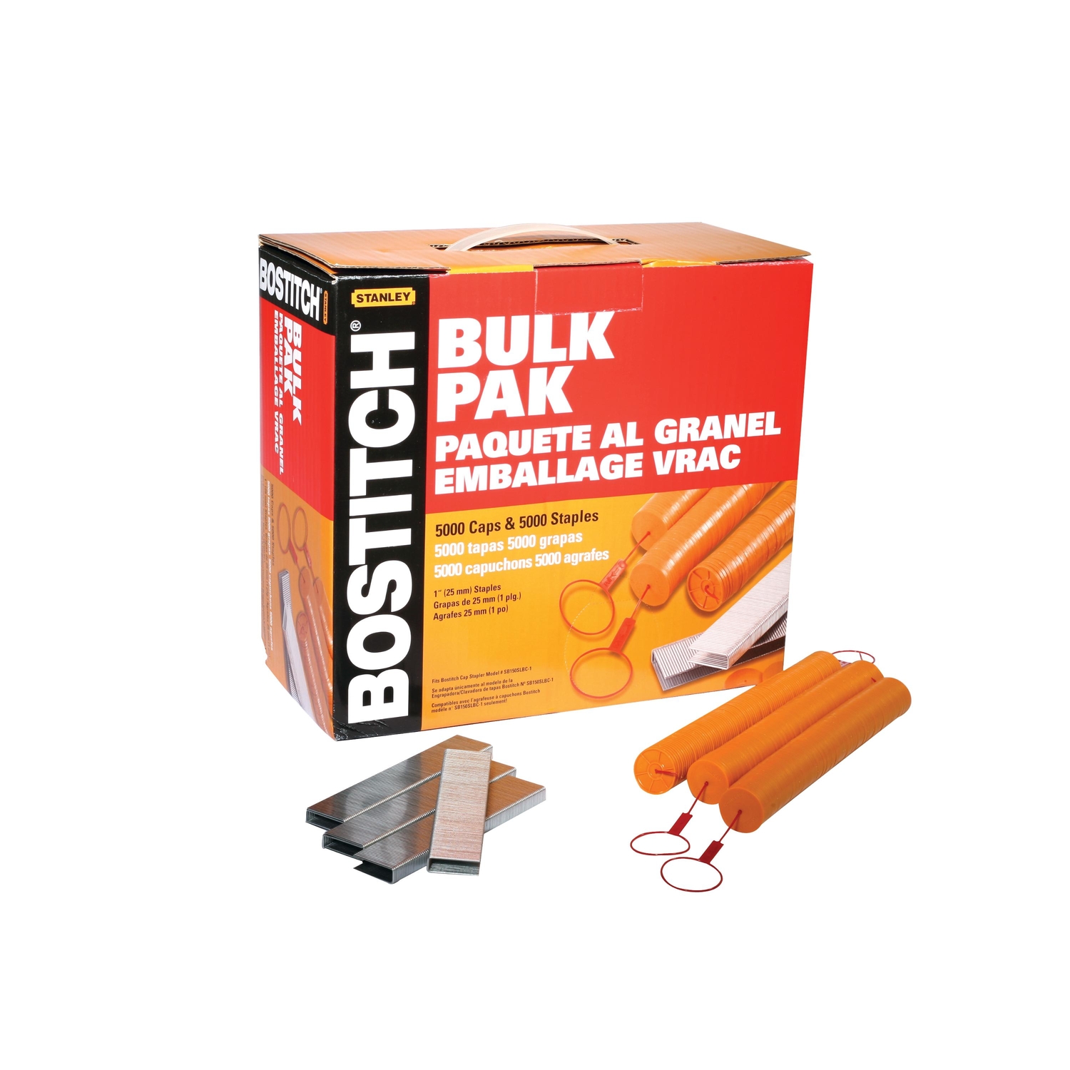 Bostitch 5/16 in. W X 1 in. L 18 Ga. Medium Crown Caps and Staples 5000 pk - Intensery
