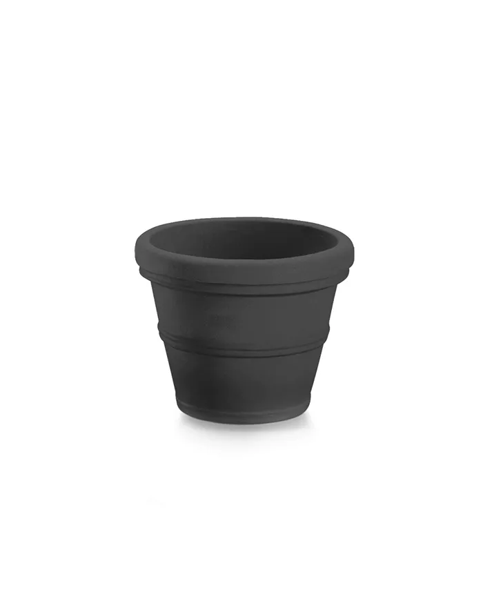 Garden Elements BC2616SC94 Turin Plastic Outdoor Round Planter Black 16 Inches - Intensery