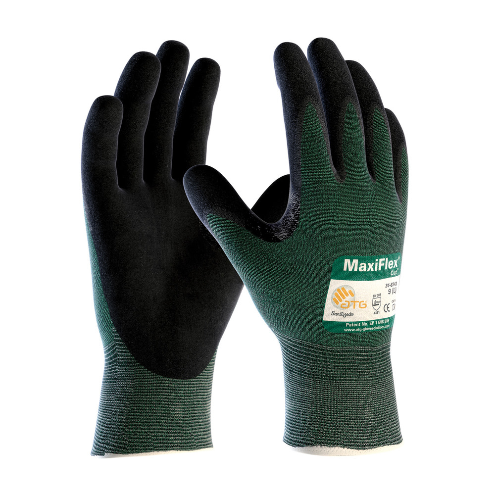 MaxiFlex Cut Green Eng Yarn Shell Black Nitrile MicroFoam Grip A2 XXXL - Intensery