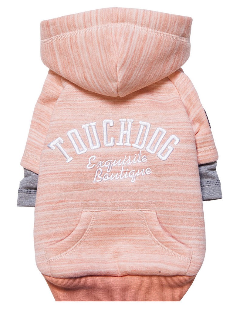 Touchdog Hampton Beach Designer Ultra Soft Sand-Blasted Cotton Pet Dog Hoodie Sweater in Pink (X-Small) - Pet Life HD4PKXS - Intensery