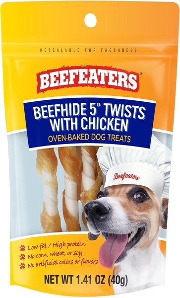 Beefeaters Beefhide Twist Chicken Jerky Dog Treat， 1.41-oz， case of 12 - Intensery