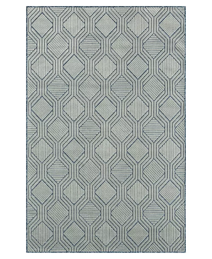 LR Home Vance VERND82108 5' x 7' Outdoor Area Rug - Intensery