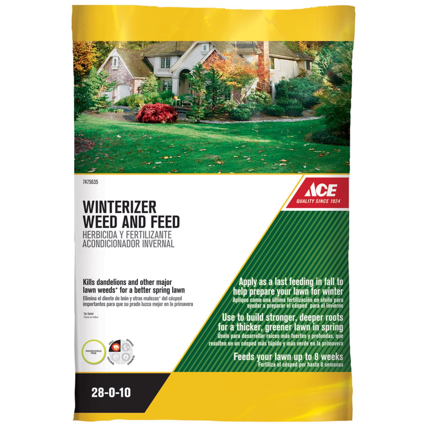 Ace Winterizer Weed \u0026 Feed Lawn Fertilizer For Multiple Grass Types 5000 sq ft - Intensery