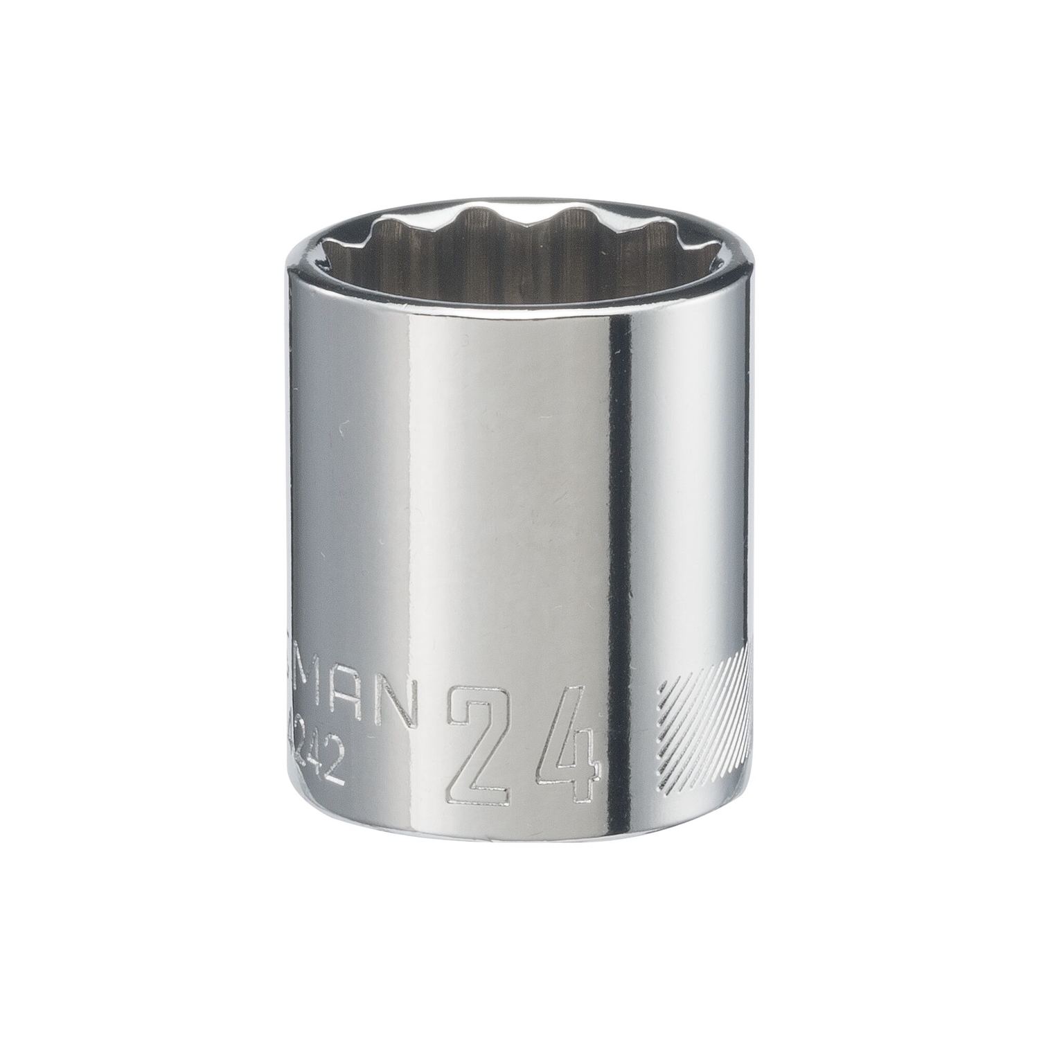 Craftsman 24 mm X 1/2 in. drive Metric 12 Point Standard Shallow Socket 1 pc - Intensery