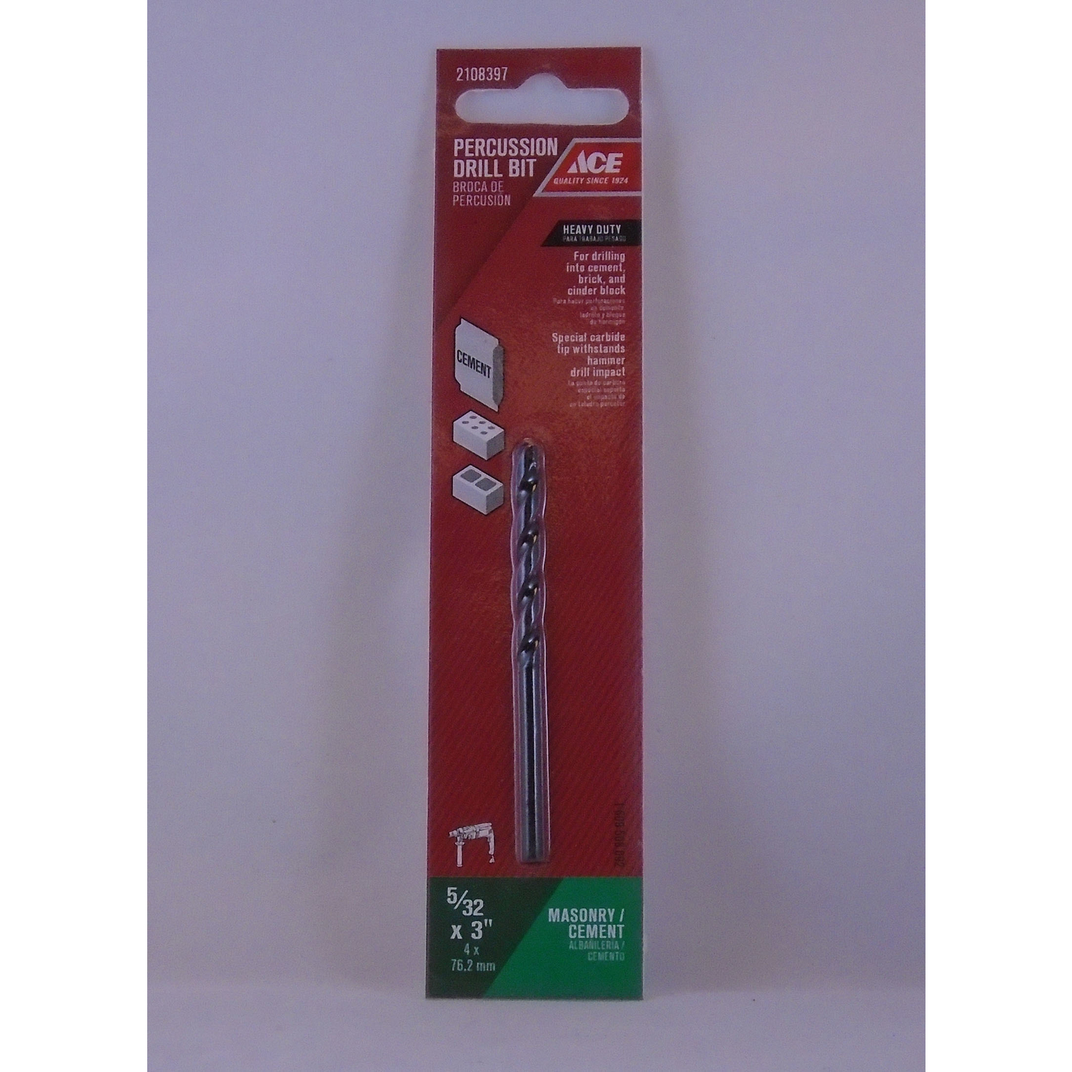 Ace 5/32 in. X 3 in. L Carbide Percussion Drill Bit 1 pc - Intensery