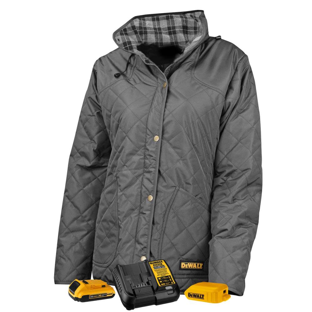 Womans Heated Barn Coat Charcoal Large - Intensery