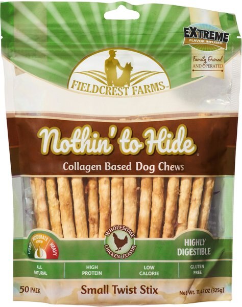Fieldcrest Farms Nothin To Hide Twist Stix Chicken Dog Treats， 50 count - Intensery