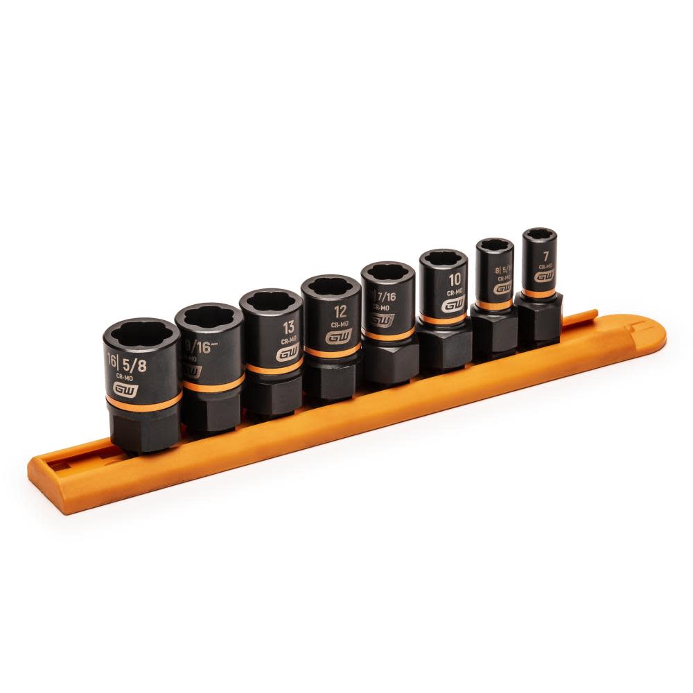 8 piece 1/4 In. and 3/8 In. Drive Bolt Biter™ Impact Extraction Socket Set - Intensery