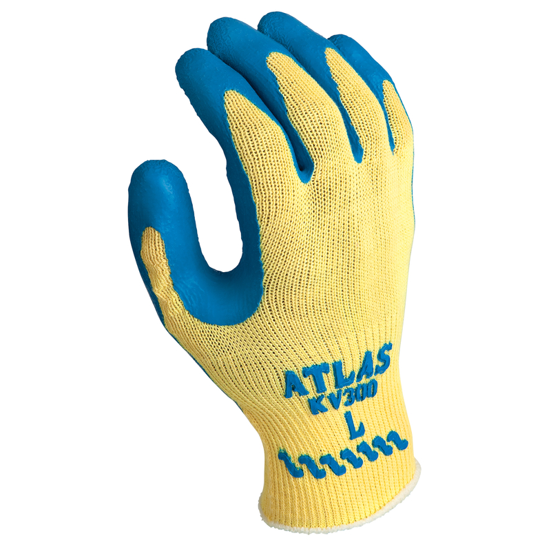Atlas Unisex Indoor/Outdoor Coated Work Gloves Blue/Yellow L 1 pair - Intensery