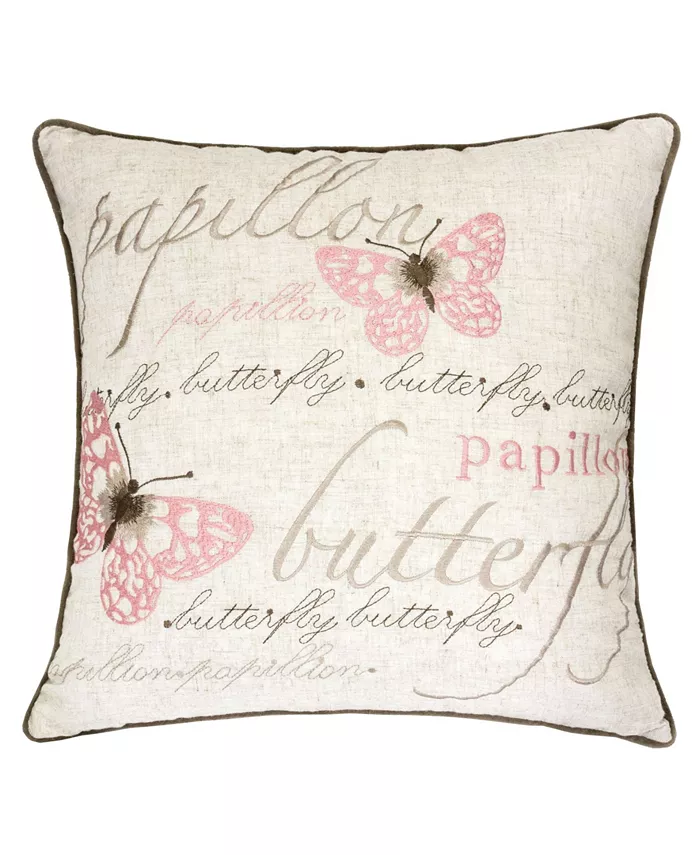 Homey Cozy Rose Embroidery Square Decorative Throw Pillow - Intensery