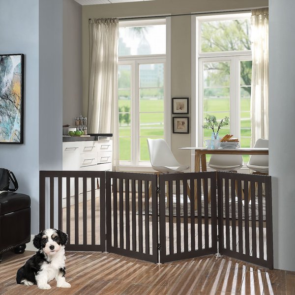 Unipaws 4 Panel Free Standing Dog Gate - Intensery