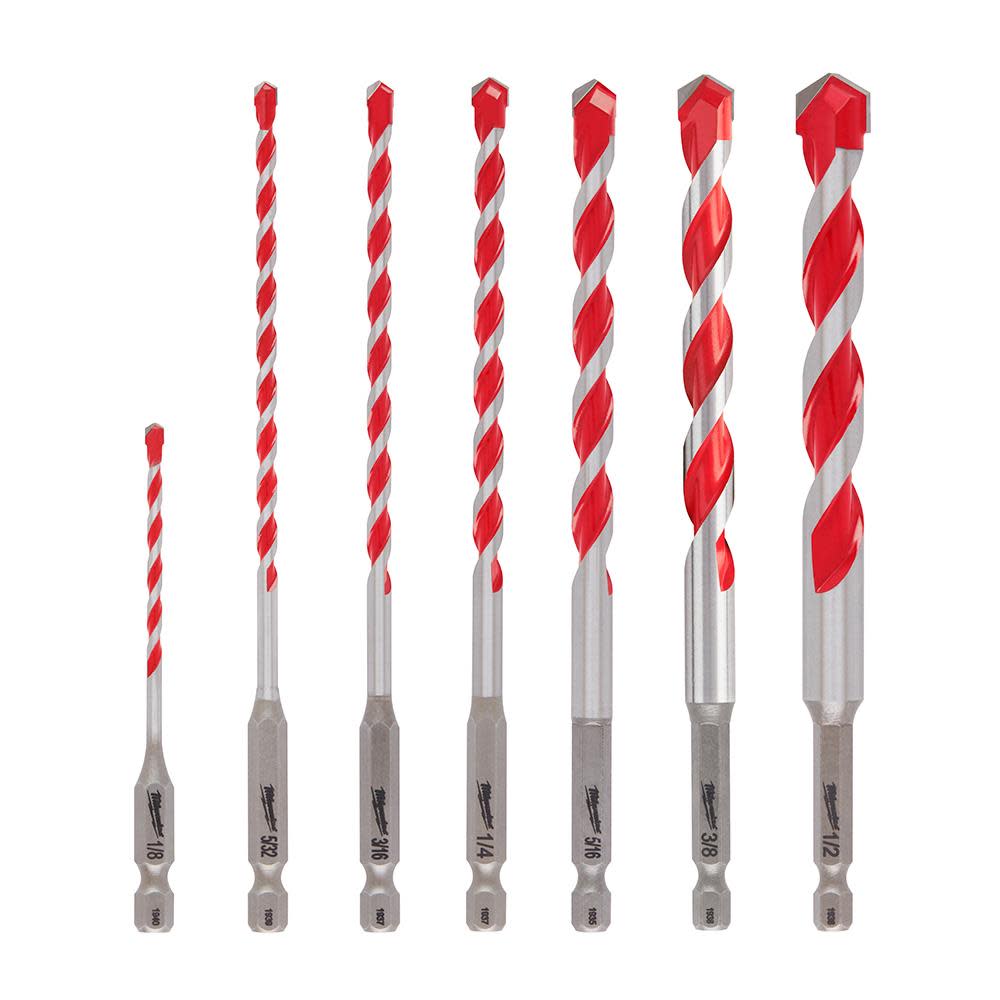 Milwaukee SHOCKWAVE Carbide Hammer Drill Bit Kit 7pc 48-20-9057 from Milwaukee - Intensery