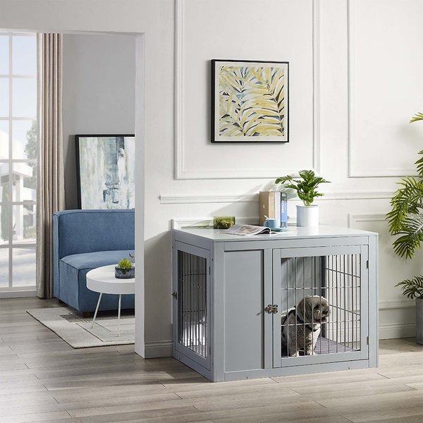 Unipaws Wooden Wire Furniture Style Dog Crate - Intensery
