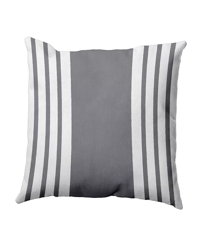 E by Design 16 Inch Gray Decorative Striped Throw Pillow - Intensery