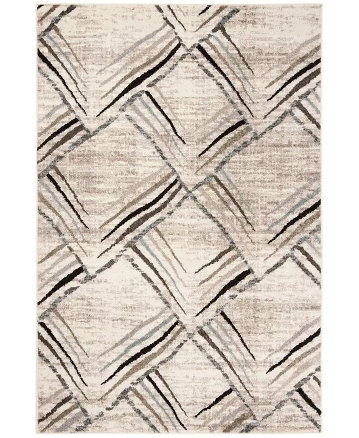 Safavieh Amsterdam Cream and Charcoal 4' x 6' Outdoor Area Rug - Intensery