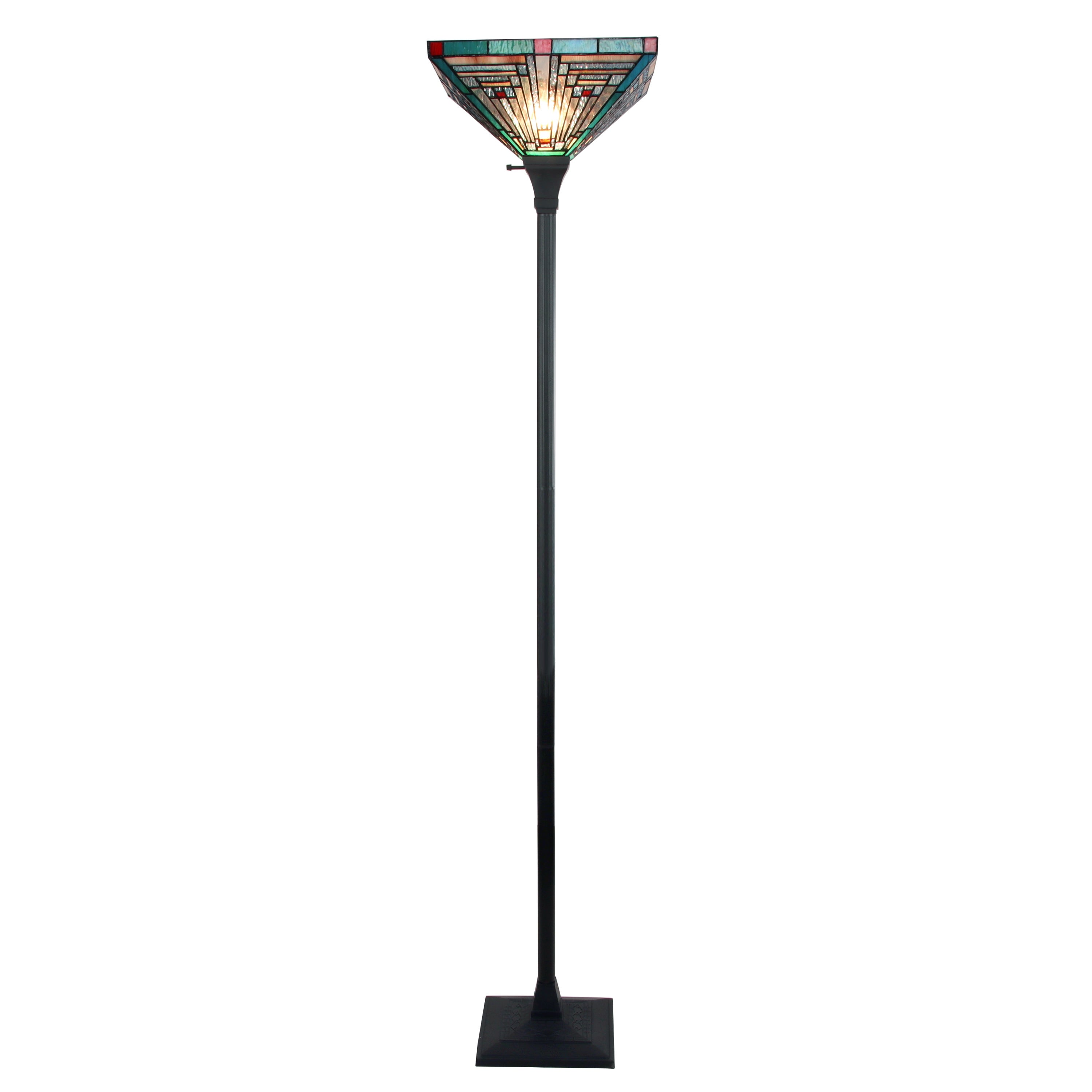 Tiffany-Style Mission Design 1-light Blackish Bronze Floor Lamp - Intensery