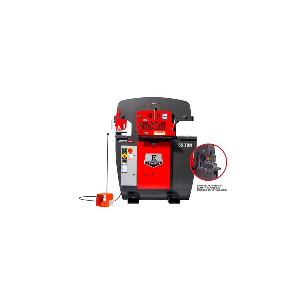 Edwards 230V 1 Phase 55 Ton Ironworker with PowerLink and 10 Brake - Intensery