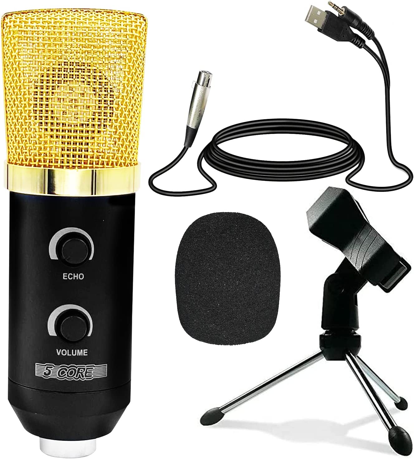 5Core Premium Pro Audio Condenser Recording Microphone Podcast Gaming Studio Mic RM BG TRI - Intensery