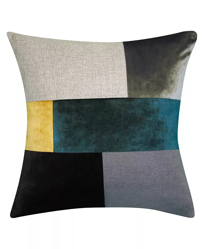 Edieby Colorblock Velvet Decorative Pillow - Intensery