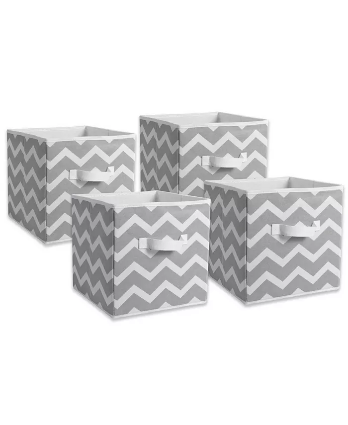 Design Imports Non-woven Polyester Cube Chevron Square Set of 4 - Intensery