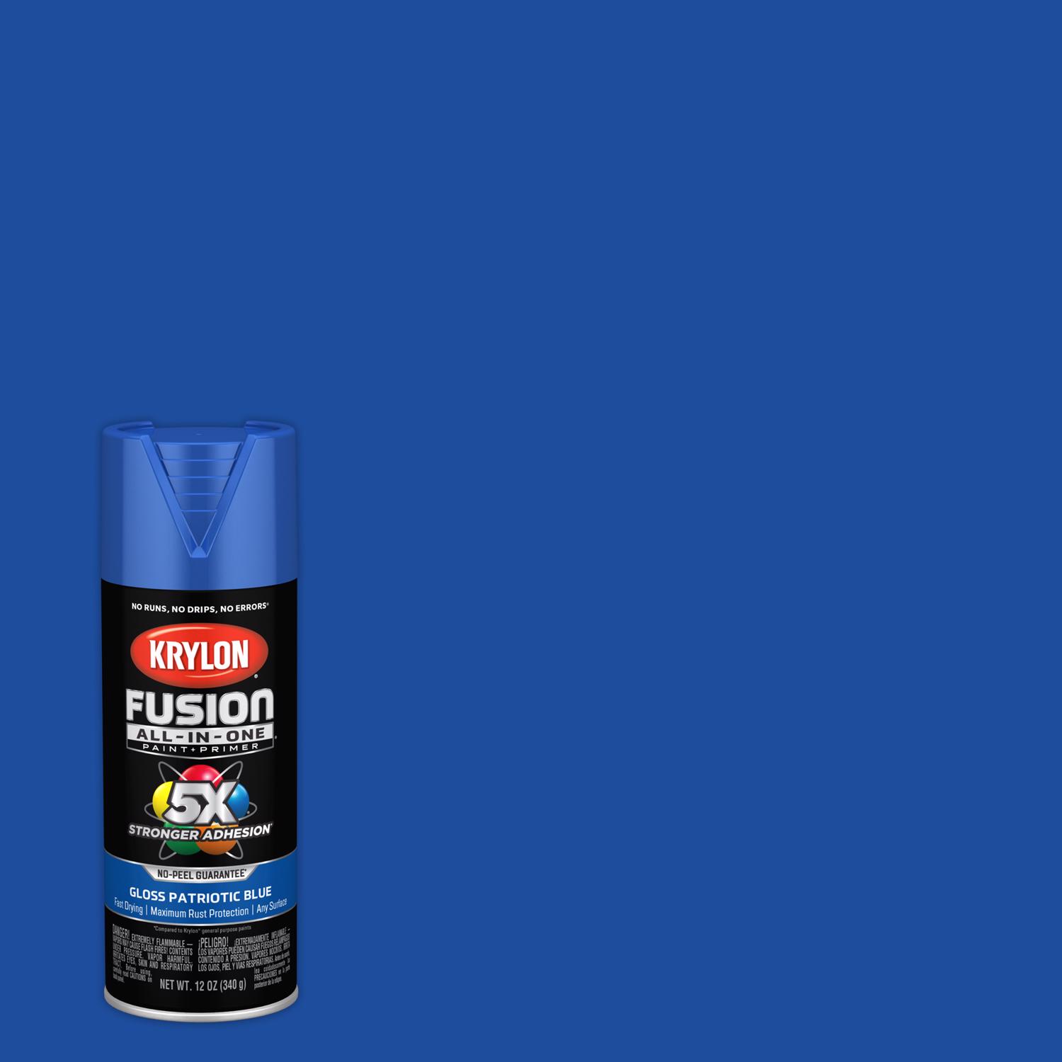 Krylon Fusion All-In-One Gloss Patriotic Blue Paint+Primer Spray Paint 12 oz - Intensery