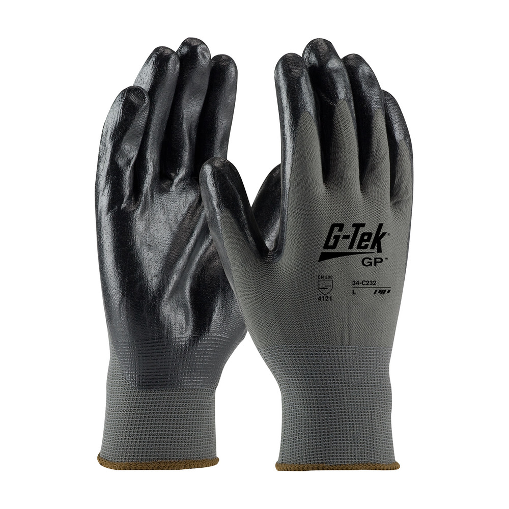 G-Tek GP Gray 13G Nylon Shell Econ Grade Black Nitrile Foam Grip Small - Intensery