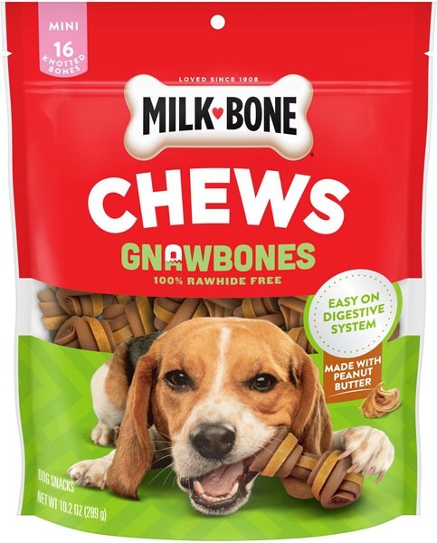 Milk-Bone Gnaw Bones Mini Peanut Butter and Chicken Flavor Dog Treats - Intensery