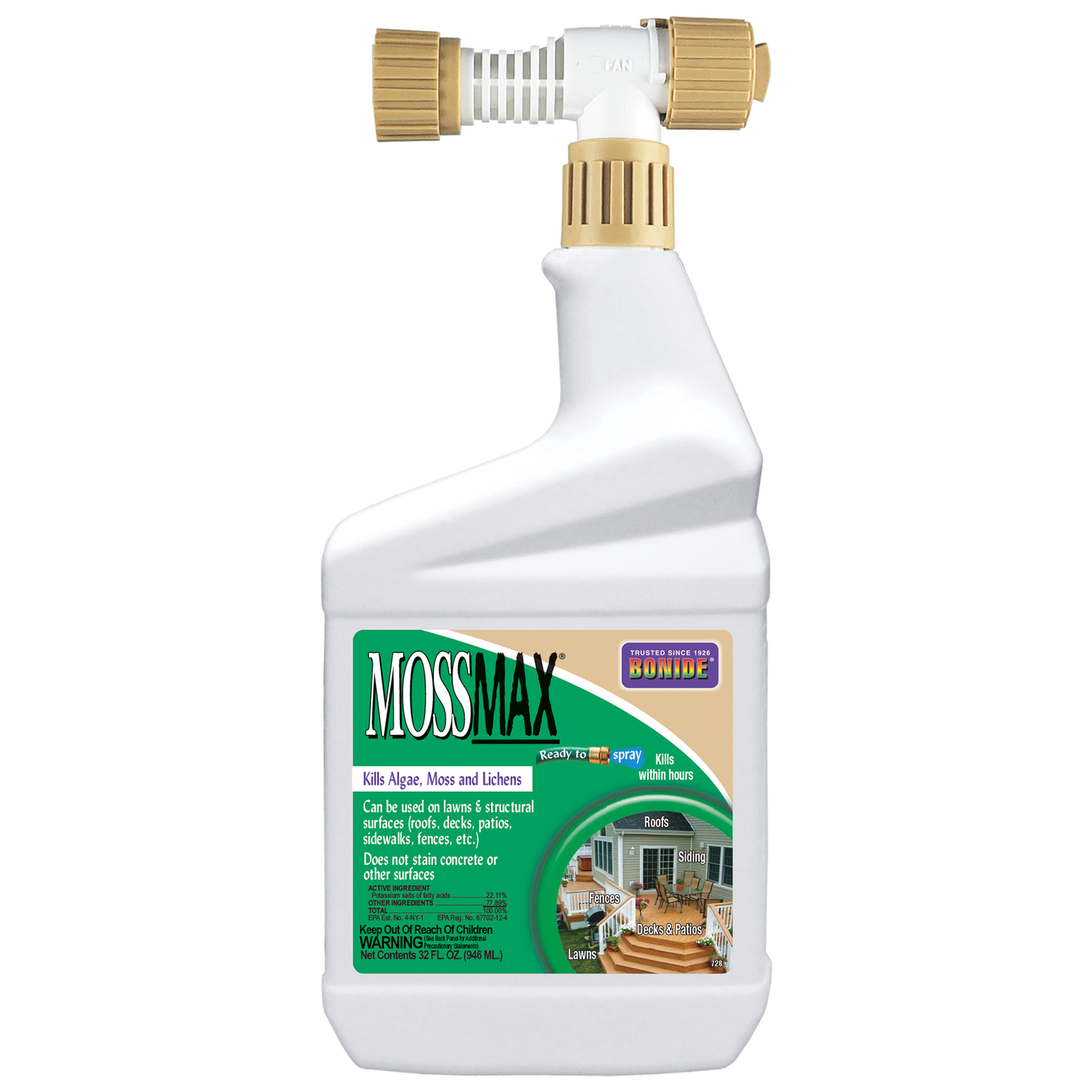 Bonide Mossmax Moss Killer RTS Hose-End Concentrate 32 oz - Intensery