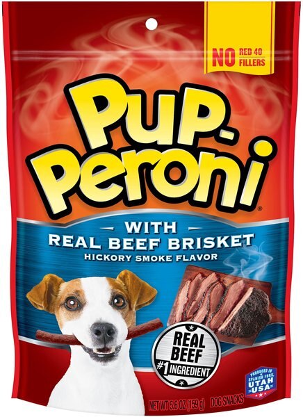 Pup-Peroni Real Beef Brisket Hickory Smoke Flavor Dog Treats， 5.6-oz bag， case of 8 - Intensery