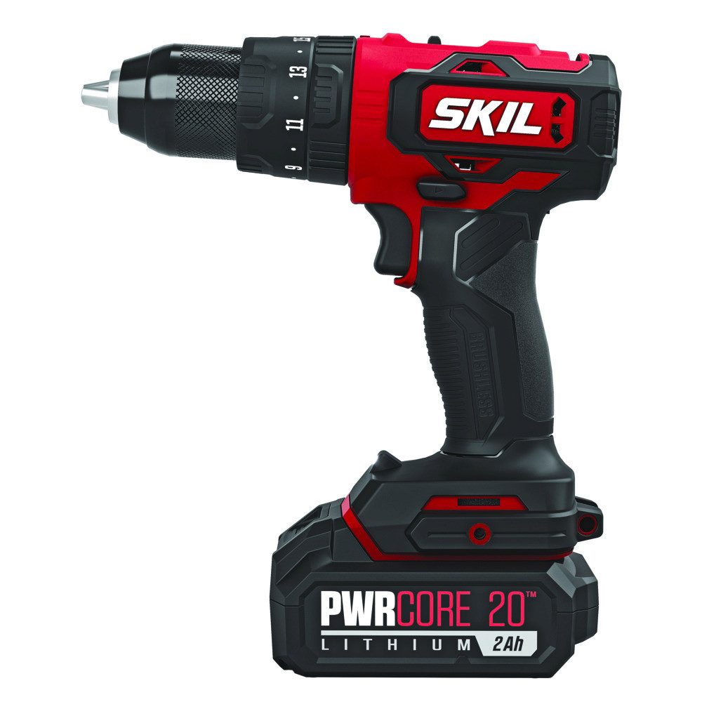 SKIL PWRCore 20 Brushless 20V 1/2and#8221; Hammer Drill Kit PWRJUMP Charger - Intensery