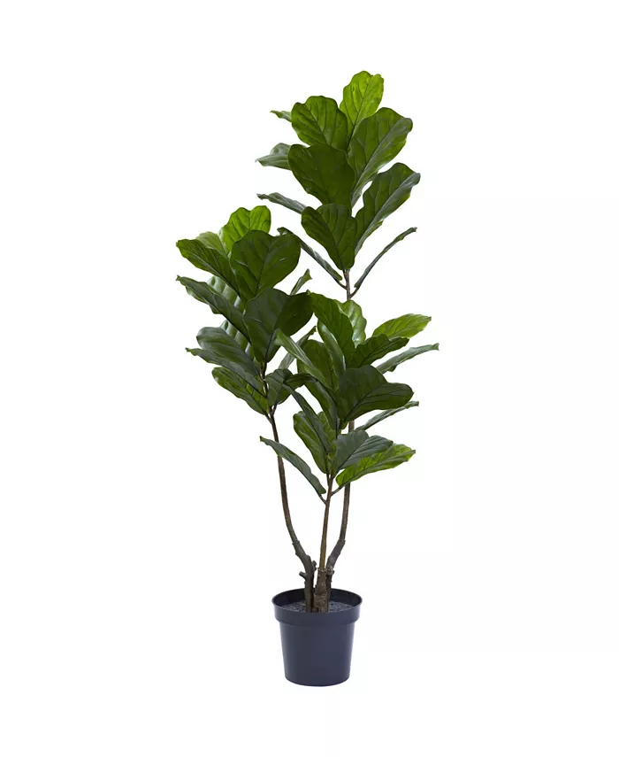 Nearly Natural 65” Indoor Outdoor UV-Resistant Artificial Fiddle Leaf Tree - Intensery